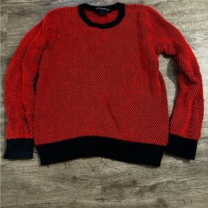 French connection sweater orange/red and blue